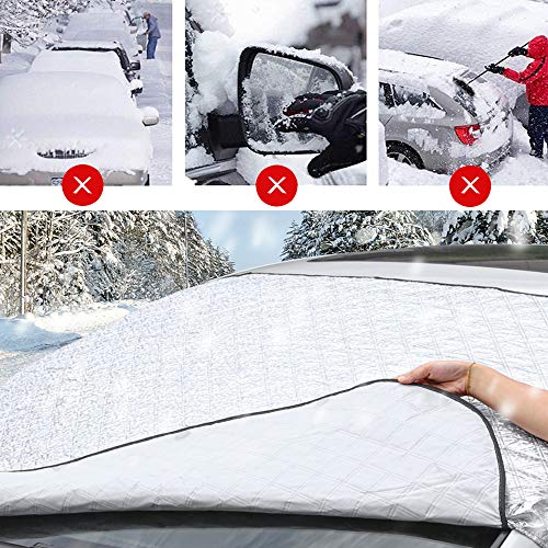 Meddom Windshield Snow Cover, Car Windshield Snow Cover with 4 Layers Protection[2020 Upgraded], Windshield Cover for Ice/Snow/Frost, Fits Most Cars and SUV