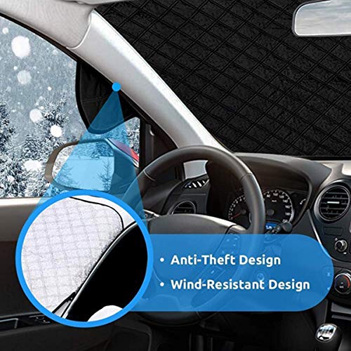 Meddom Windshield Snow Cover, Car Windshield Snow Cover with 4 Layers Protection[2020 Upgraded], Windshield Cover for Ice/Snow/Frost, Fits Most Cars and SUV